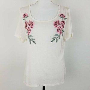 Anthropologie 9 H15 STCL Blouse Ivory Pink Scoop M
